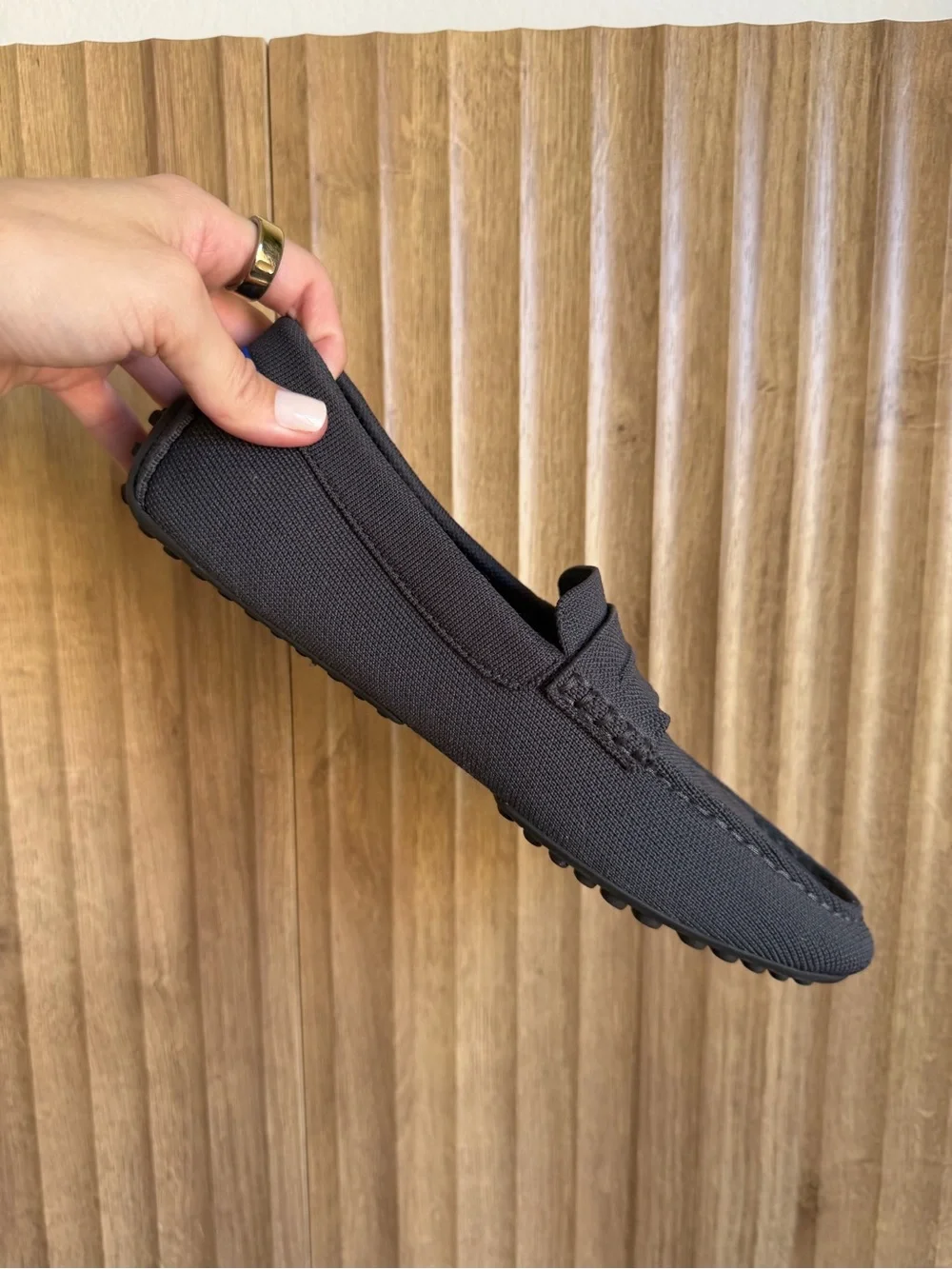 ROTHYS Mens Grey Driving Loafer Slip On Dress Shoes
